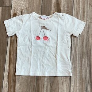 Baby Girl White Cherry Graphic Tee